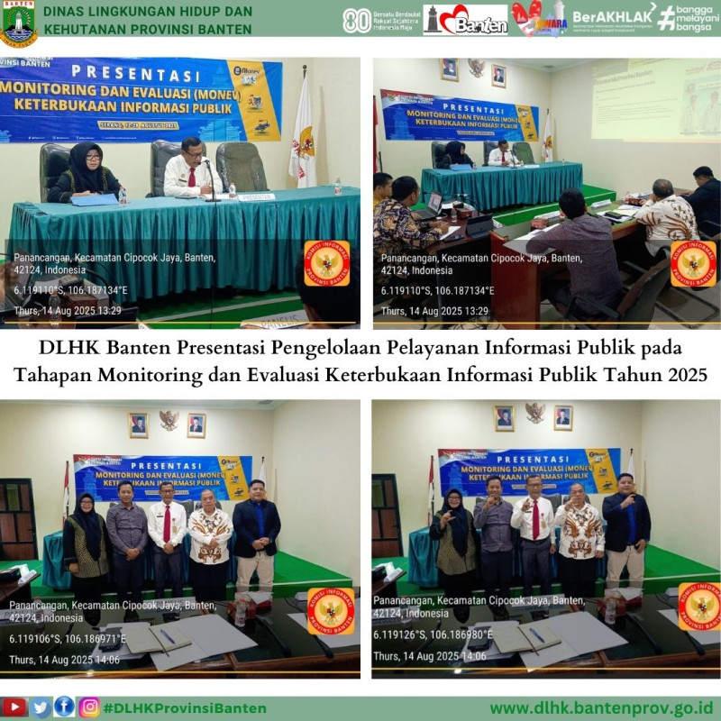 DLHK Banten Presentasi Pengelolaan Pelayanan Informasi Publik pada Tahapan Monitoring dan Evaluasi Keterbukaan Informasi Publik Tahun 2025