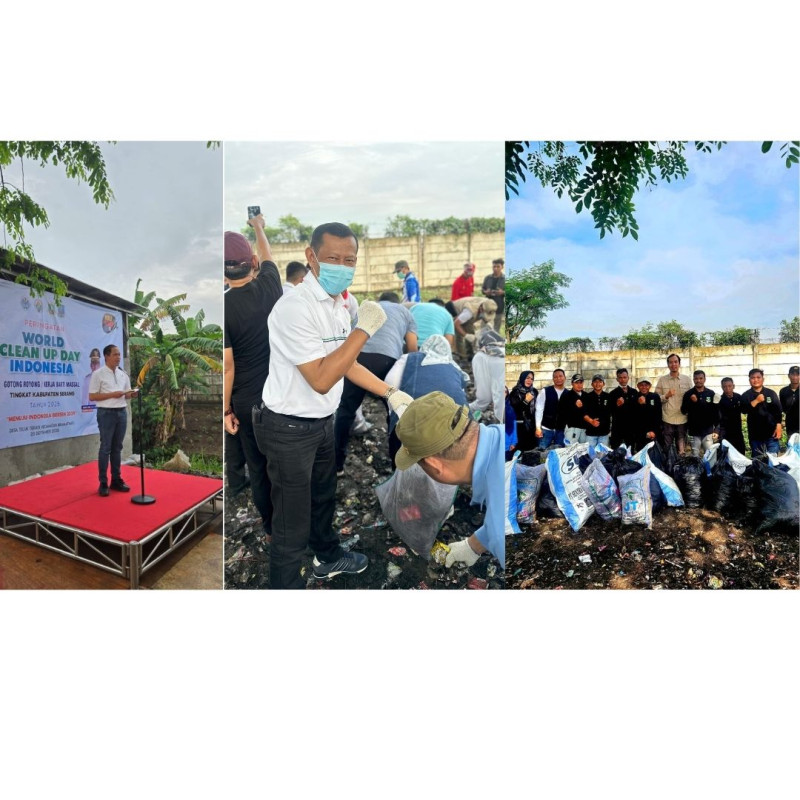Acara world cleanup Day di Desa Teluk Terate Kec. Kramatwatu Kab. Serang