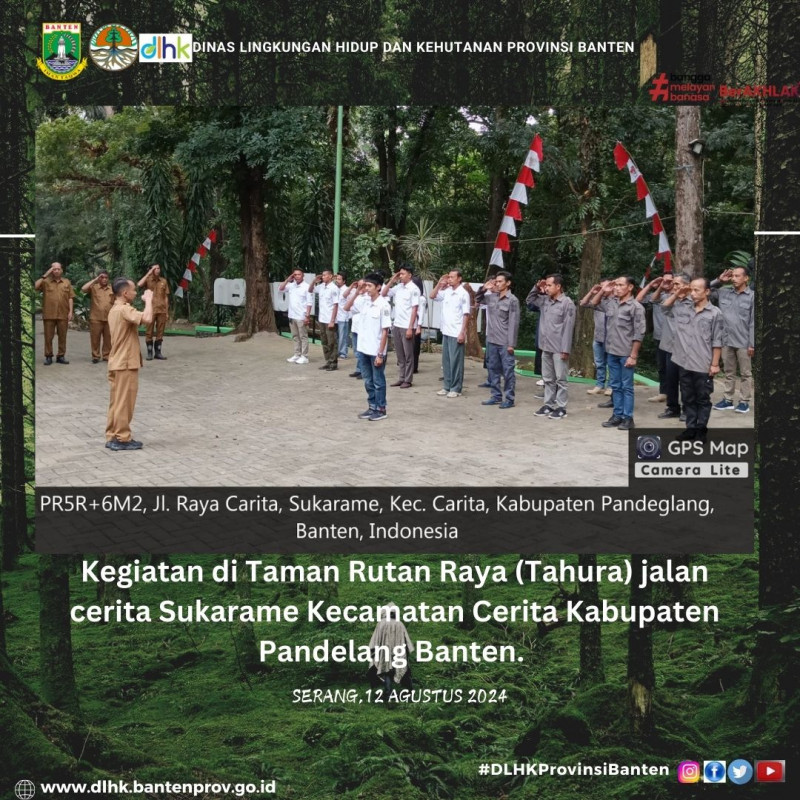 Kegiatan di Taman Rutan Raya (Tahura) jalan cerita Sukarame Kecamatan Cerita Kabupaten Pandelang Banten. Serang,12 Agustus 2024.