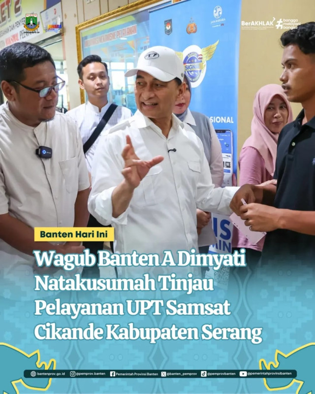Wagub Banten A Dimyati Natakusumah Tinjau Pelayanan UPT Samsat Cikande Kabupaten Serang