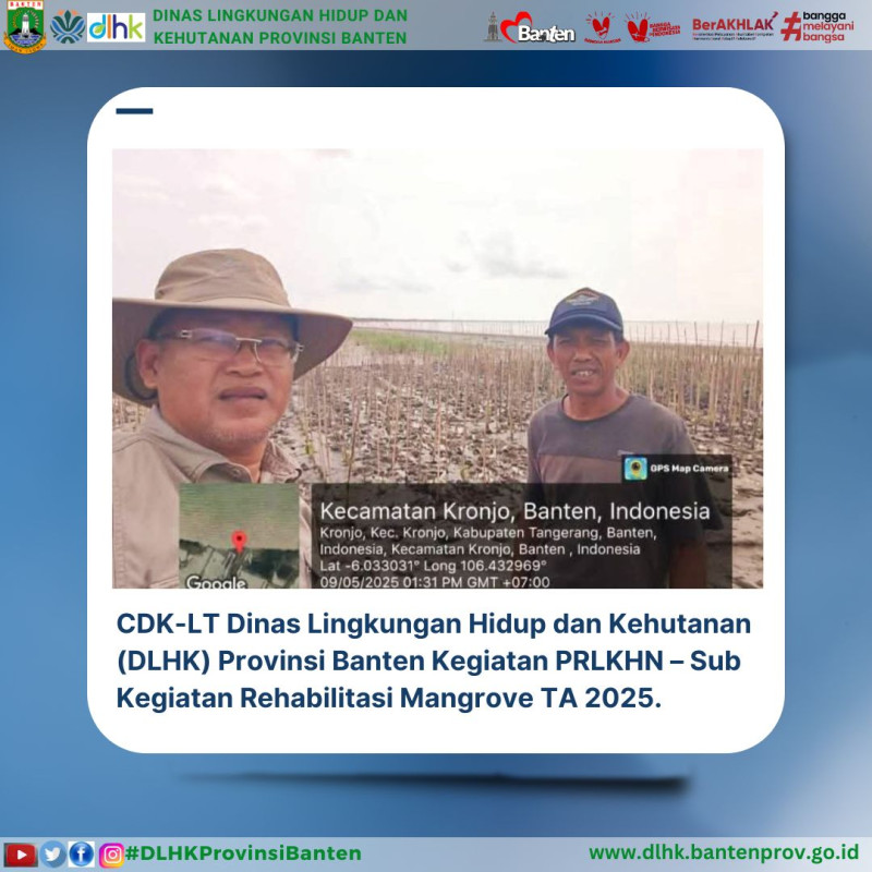 CDK-LT Dinas Lingkungan Hidup dan Kehutanan (DLHK) Provinsi Banten Kegiatan PRLKHN – Sub Kegiatan Rehabilitasi Mangrove TA 2025.
