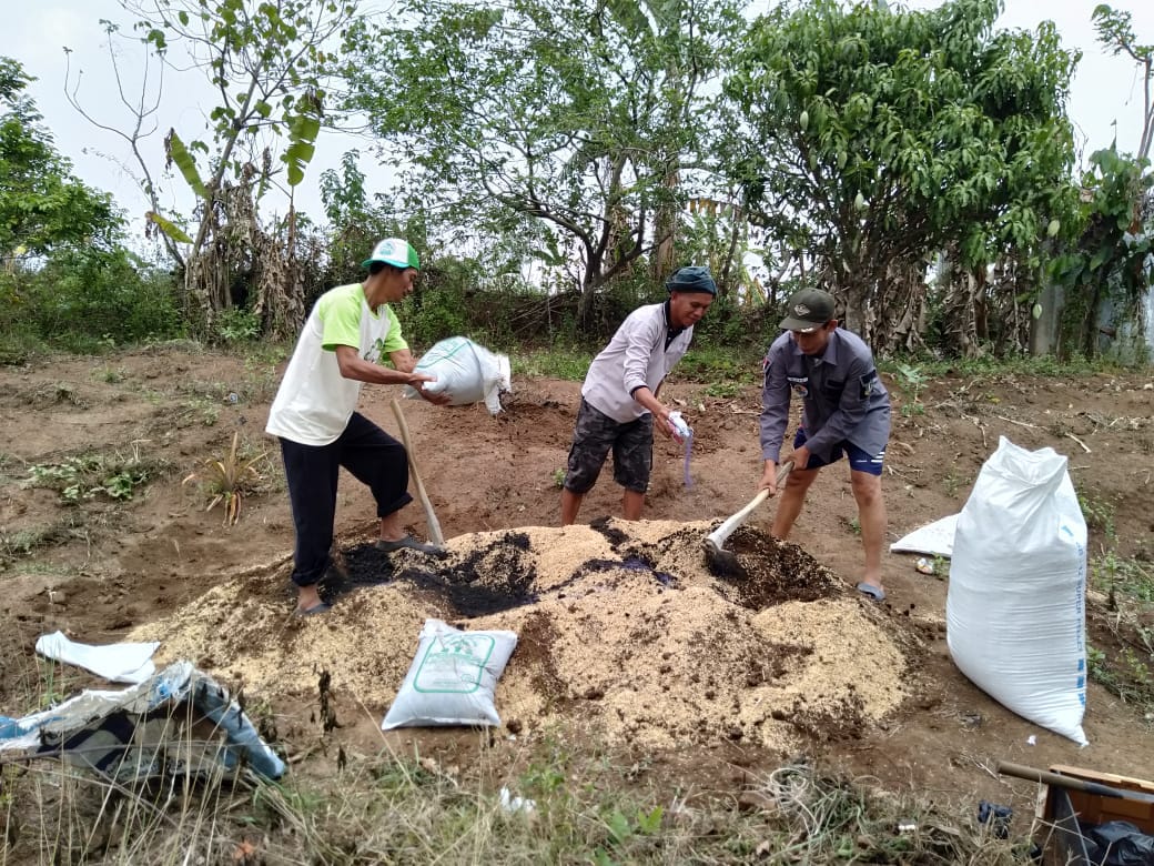 PKSM Waringinkurung Sedang Membuat Media Semai Untuk Menyemai Bibit Albasiah