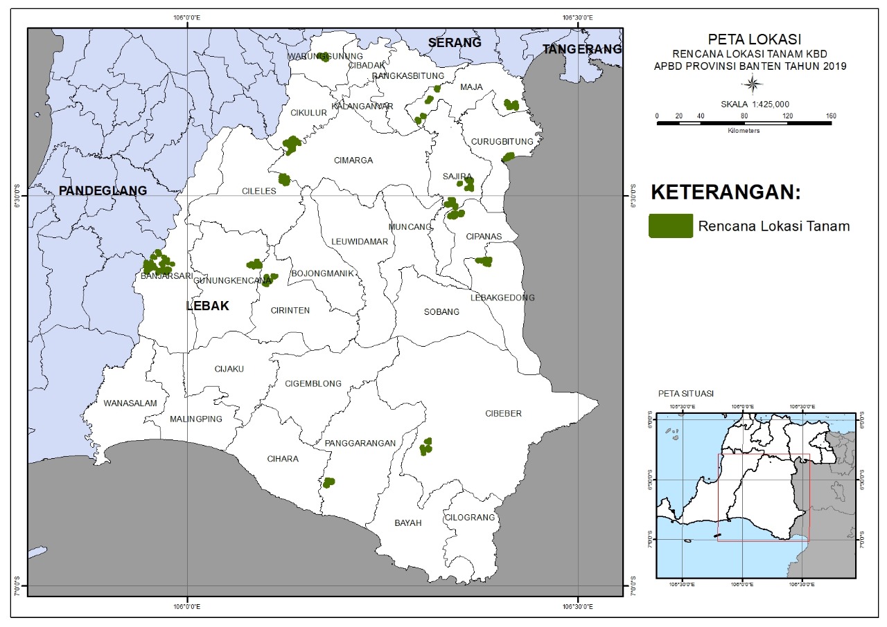 Peta Sebaran Lokasi Kegiatan RHLPM CDLHK LT tahun 2019 dan Peta Sebaran Rencana Tanamnya