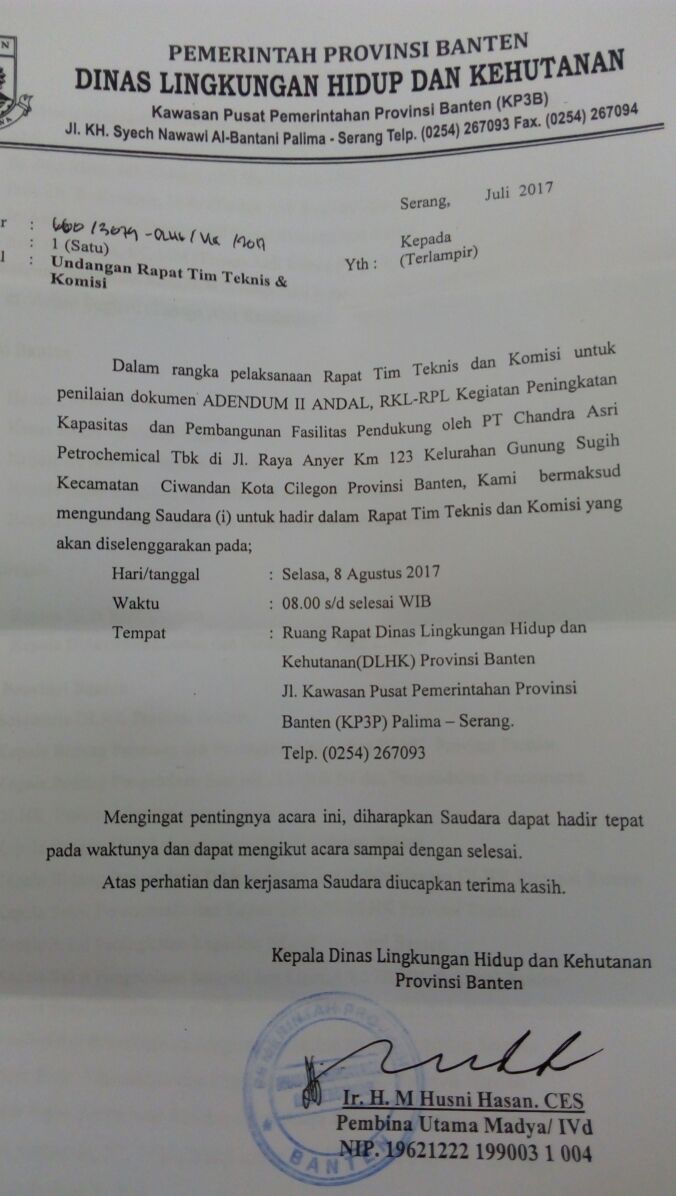 Undangan Rapat Tim Teknis & Komisi